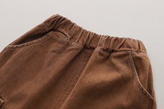 SSX220824-161 طقم ولادي 3 قطع ( بلوزة + فست جينز + بنطلون جينز)