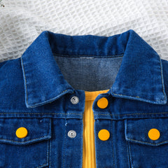 EU120424-50 طقم أفرهول بناتي مع جكيت جينز فخم