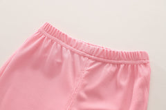 SSN040924-31 طقم بناتي صيفي قطني قطعتين ( بلوزة + بنطلون)