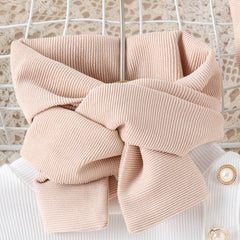 EU120424-19 طقم بناتي 4 قطع ( بلوزة + شورت + طاقية + لفحة)