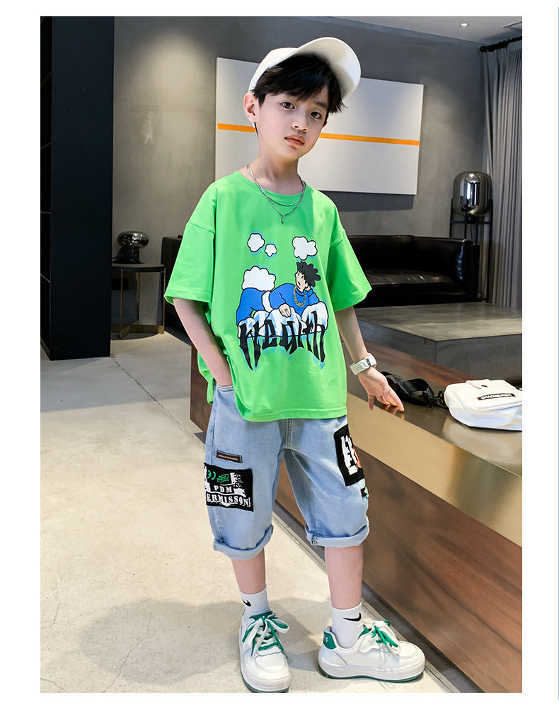 FU14042024-48 طقم ولادي قطعتين ( بلوزة + بنطلون)