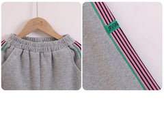 RM090424-7 طقم رياضي قطني بناتي قطعتين ( جكيت + بنطلون)