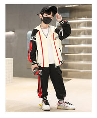 WZS040924-15 طقم ولادي قطني قطعتين تريننج ( جكيت + بنطلون)