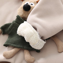 SSX220824-53 طقم ولادي شتوي تقيل مبطن فرو بالكامل قطعتين ( بلوزة + بنطلون)