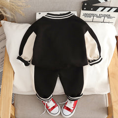 RM0608-31 طقم قطني سبورت ولادي 3 قطع ( بلوزة + جكيت + بنطلون )