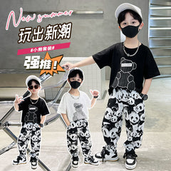 FU14042024-58 طقم صيف بارد قطعتين ( بلوزة + بنطلون)