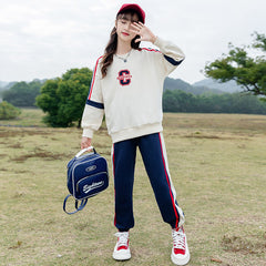 RM090424-10 بدلة قطنية رياضيه قطعتين ( بلوزة + بنطلون )