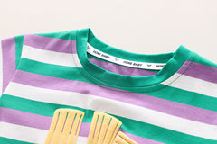 SSX220824-9 طقم ولادي قطعتين ( بلوزة قطنية + شورت ) توب كوليتي