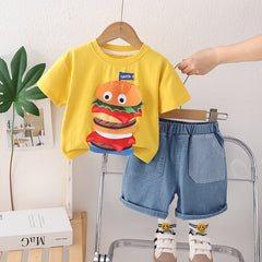 SSX220824-68 طقم ولادي قطعتين ( بلوزة + شورت)