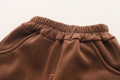 SSX220824-22 طقم باندا ولادي شتوي تقيل مبطن فرو بالكامل قطعتين ( جكيت + بنطلون)