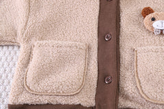 SSX220824-37 طقم ولادي شتوي مبطن فرو ( جكيت + بنطلون + لفحة)