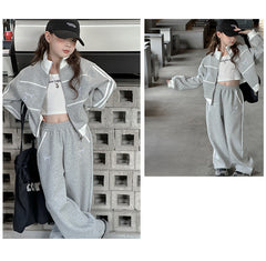 WZH191124-20 بدلة قطنية فخمة قطعتين ( جكيت + بنطلون) ربيعي خريفي