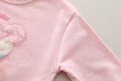 SSN040924-40 طقم بناتي جينز قطعتين ربيعي خريفي ( بلوزة + بنطلون جينز )