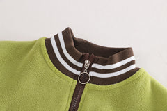 SSX220824-40 طقم ولادي شتوي تقيل مبطن فرو بالكامل قطعتين ( جكيت+ بنطلون)