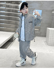 WZ261124-9 بدلة خريفي شتوي مصوفة تقيلة كتير قطعتين ( جكيت + بنطلون)