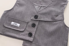 SSX220824-127 بدلة 3 قطع ( قميص + فست+ بنطلون)