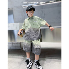 WZH301124-1 طقم صيفي قطعتين ( جكيت + شورت طويل)