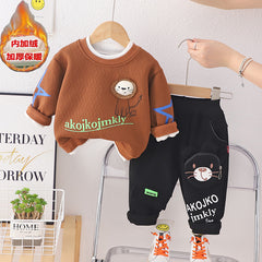 SSX220824-20 طقم شتوي مبطن جواه فرو تقيل قطعتين ( بلوزة + بنطلون)