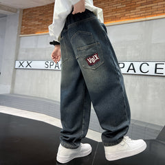 WZH301124-37 بنطلون ولادي جينز شتوي مبطن فرو