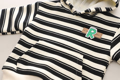 SSX220824-59  طقم ولادي شتوي تقيل مبطن فرو بالكامل قطعتين ( بلوزة + بنطلون)