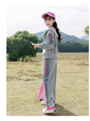 RM090424-7 طقم رياضي قطني بناتي قطعتين ( جكيت + بنطلون)