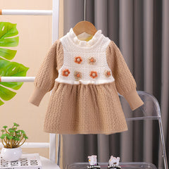 SSX220824-169 فستان بناتي صوف تقيل وناعم شتوي دافي