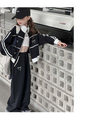 WZH191124-20 بدلة قطنية فخمة قطعتين ( جكيت + بنطلون) ربيعي خريفي