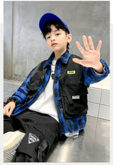 AO0508-13 طقم ولادي قطعتين ( جكيت مصوف + بنطلون )