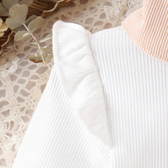 EU120424-19 طقم بناتي 4 قطع ( بلوزة + شورت + طاقية + لفحة)