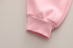 SSN040924-21 طقم بناتي قطن تقيل خريفي ربيعي قطعتين ( بلوزة + بنطلون)