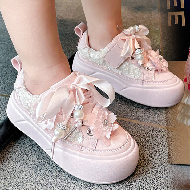 WDY260924-15 حذاء بناتي مورد فخم قالب مريح وطبي للمناسبات والاعياد