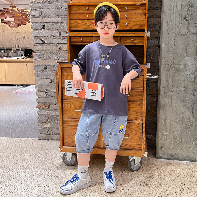 FU14042024-53 طقم ولادي قطعتين ( بلوزة + بنطلون)