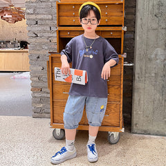 FU14042024-53 طقم ولادي قطعتين ( بلوزة + بنطلون)