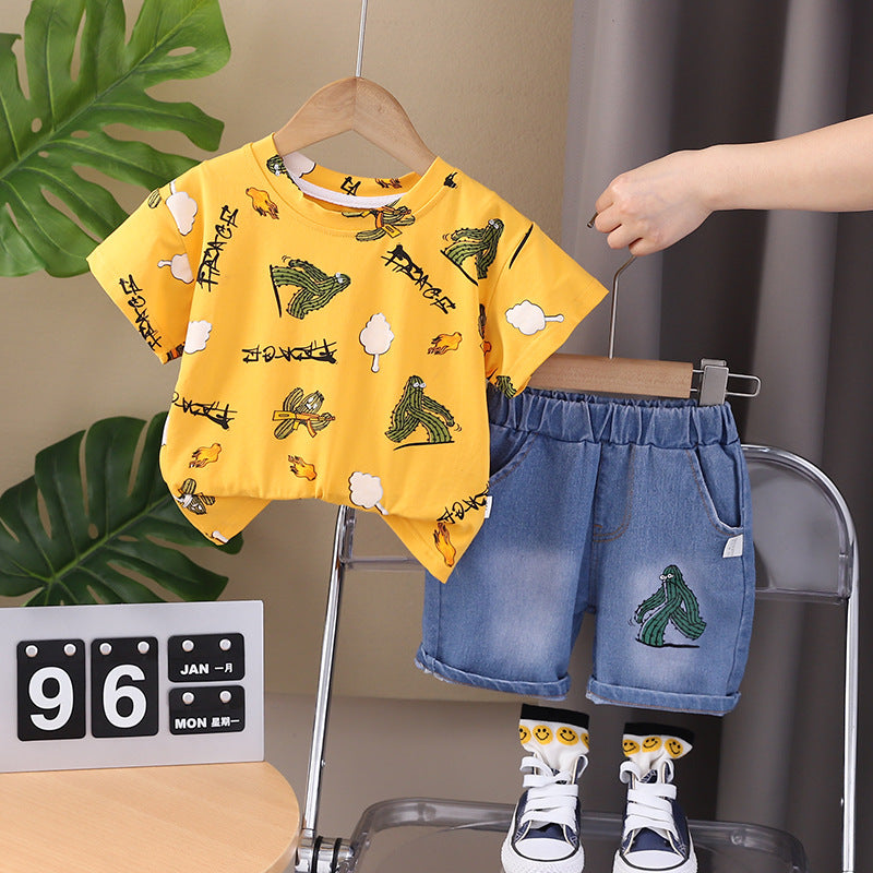 SSX220824-96 طقم صيفي قطعتين ( بلوزة + شورت)