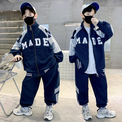 WZ261124-6 بدلة قطنية جودة ممتازة قطعتين ( جكيت + بنطلون)