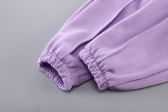 SSN040924-68 طقم بناتي قطن خريفي ربيعي دافي قطعتين ( جكيت + بنطلون)