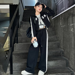 WZH191124-22 بدلة سبورت قطن خريفي قطعتين ( بلوزة + بنطلون) نخب أول