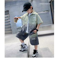 WZH301124-1 طقم صيفي قطعتين ( جكيت + شورت طويل)