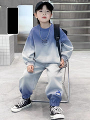 WZH301124-47 ترينج قطعتين قطن اصلي ربيعي خريفي (بلوزة + بنطلون)