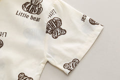 SSX220824-76 طقم صيفي 3 قطع ( قميص + جرافة + شورت )