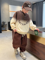 WZH301124-54  ترينج ولادي خريفي شتوي تقيلة قطعتين ( بلوزة + بنطلون)