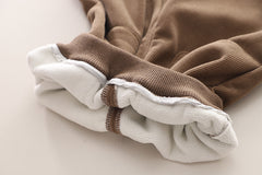 SSX220824-60 طقم ولادي شتوي تقيل مبطن فرو بالكامل قطعتين ( بلوزة + بنطلون)