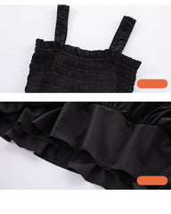 RM150424-25 فستان صيفي طبقات + فست جينز ناعم