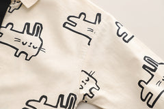 SSX220824-118 طقم ولادي 4 قطع ( قميص + فست صوف + جرافة + بنطلون )