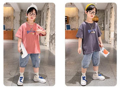 FU14042024-53 طقم ولادي قطعتين ( بلوزة + بنطلون)