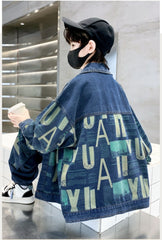 RM1227-21 طقم جينز خريفي ولادي ( جكيت + بنطلون )