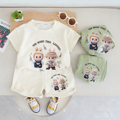 SSN040924-16 طقم صيفي قطن قطعتين ( بلوزة + بنطلون )