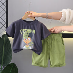 SSX220824-92 طقم صيفي قطعتين ( بلوزة + شورت )