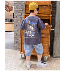 FU14042024-53 طقم ولادي قطعتين ( بلوزة + بنطلون)