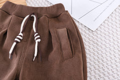 SSX220824-37 طقم ولادي شتوي مبطن فرو ( جكيت + بنطلون + لفحة)